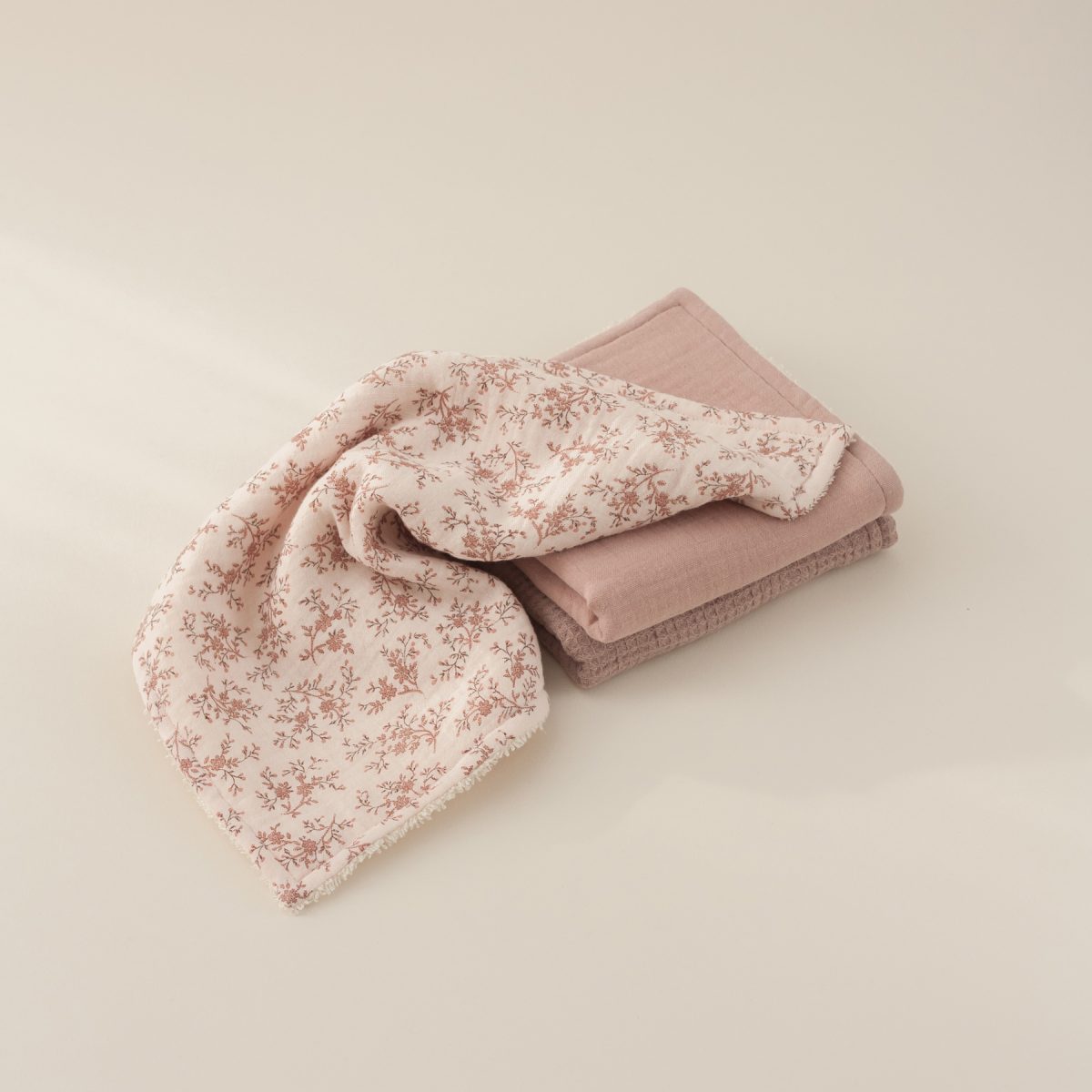 Pack toallitas lactancia Algodón orgánico Cotton Pleasures Bouquet Rosa empolvado